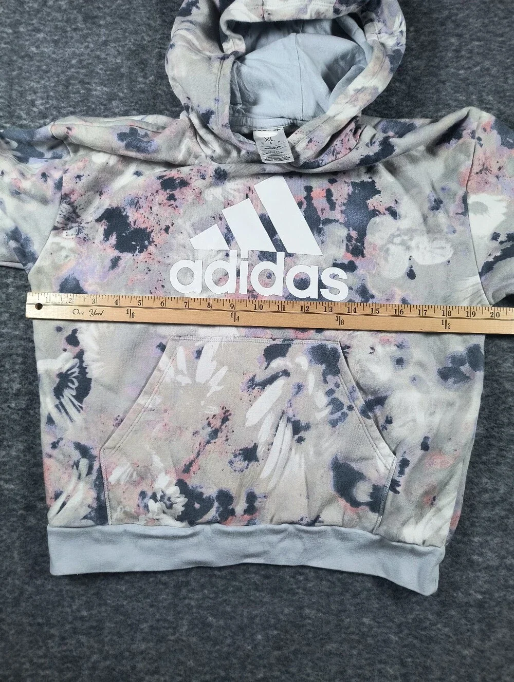 Adidas girls XL 16 pastel splash hoodie sweatshirt